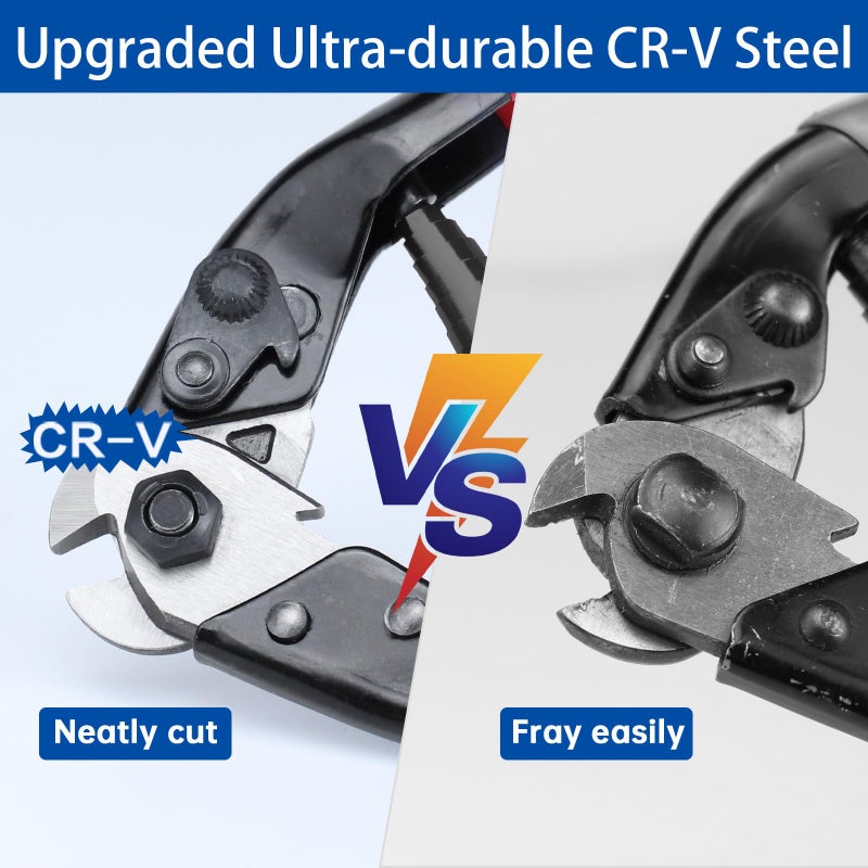 Muzata Upgraded Version Wire Cutters Heavy Duty Cable Cutters Wire Rope Up to 5/32" Stainless Steel Deck Stair Railing Aircraft Strong Thick Seal Metal Fence Bike Bicycle Brake Cutter CT15,CT1 - Image 4